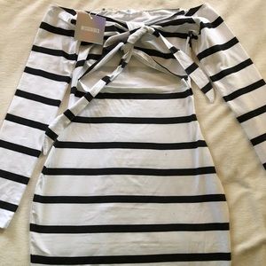 NEW W/ TAGS MISSGUIDED striped bodycon dress